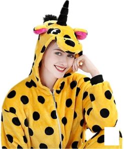 Grenouillère Licorne Blanc Et Jaune à Pois